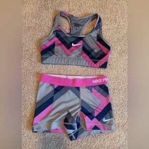 Nike workout set black ,grey and pink
